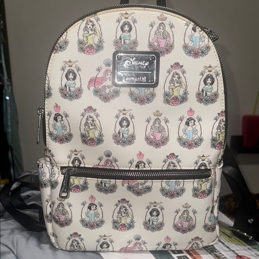 Loungefly white disney princess Pattern Backpack